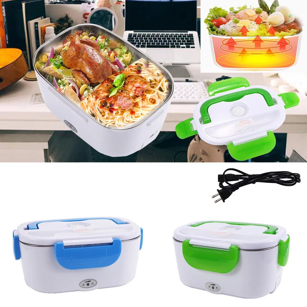 JahyElec Bento Boxes Electric Lunch Box Food-Grade Stainless Steel Container For Car And Home 110V,Blue