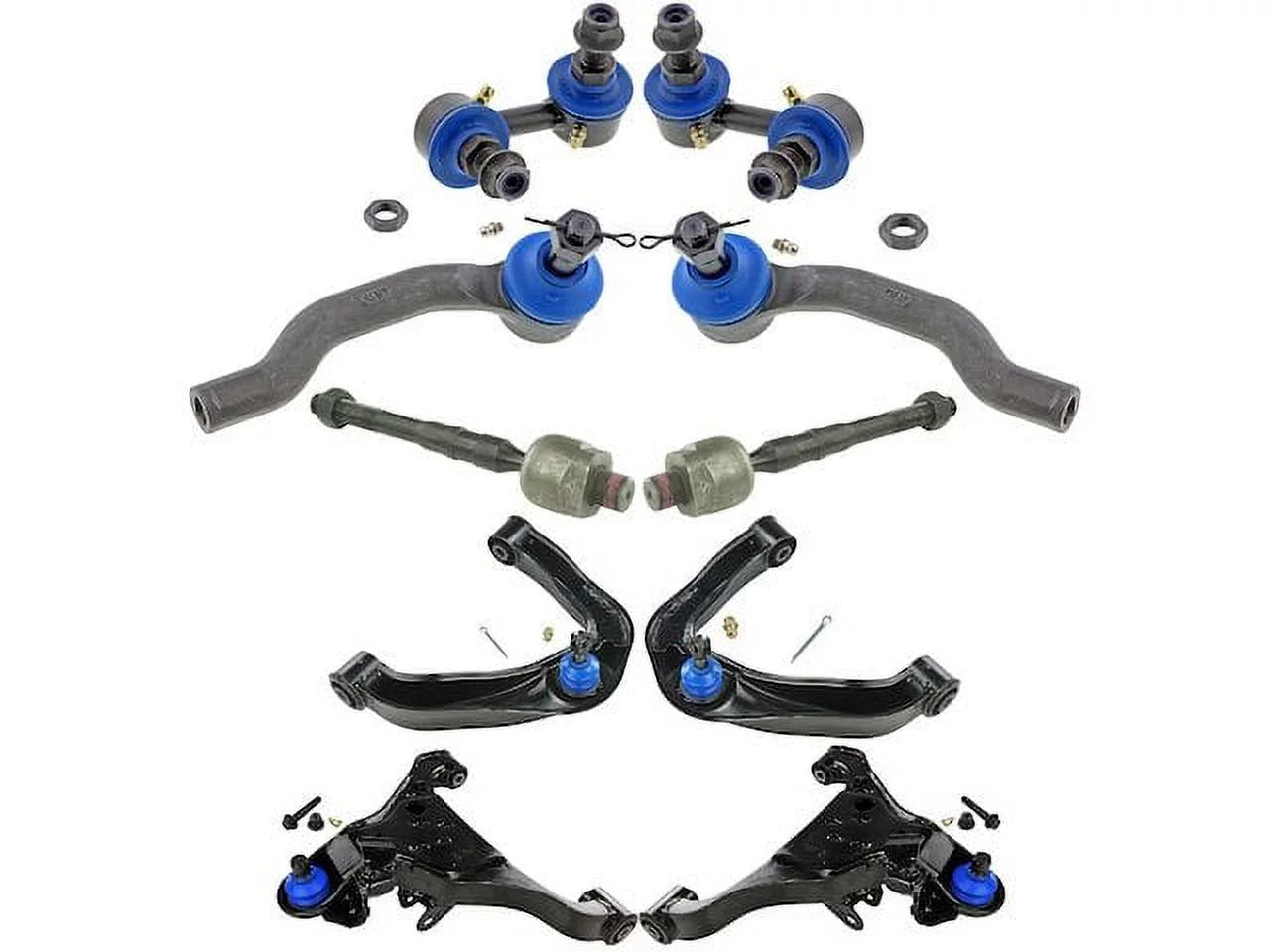 Front Control Arm Ball Joint Sway Bar Link and Tie Rod End Kit - 10 Piece - Compatible with 2005 - 2015 Nissan Xterra 2006 2007 2008 2009 2010 2011 2012 2013 2014