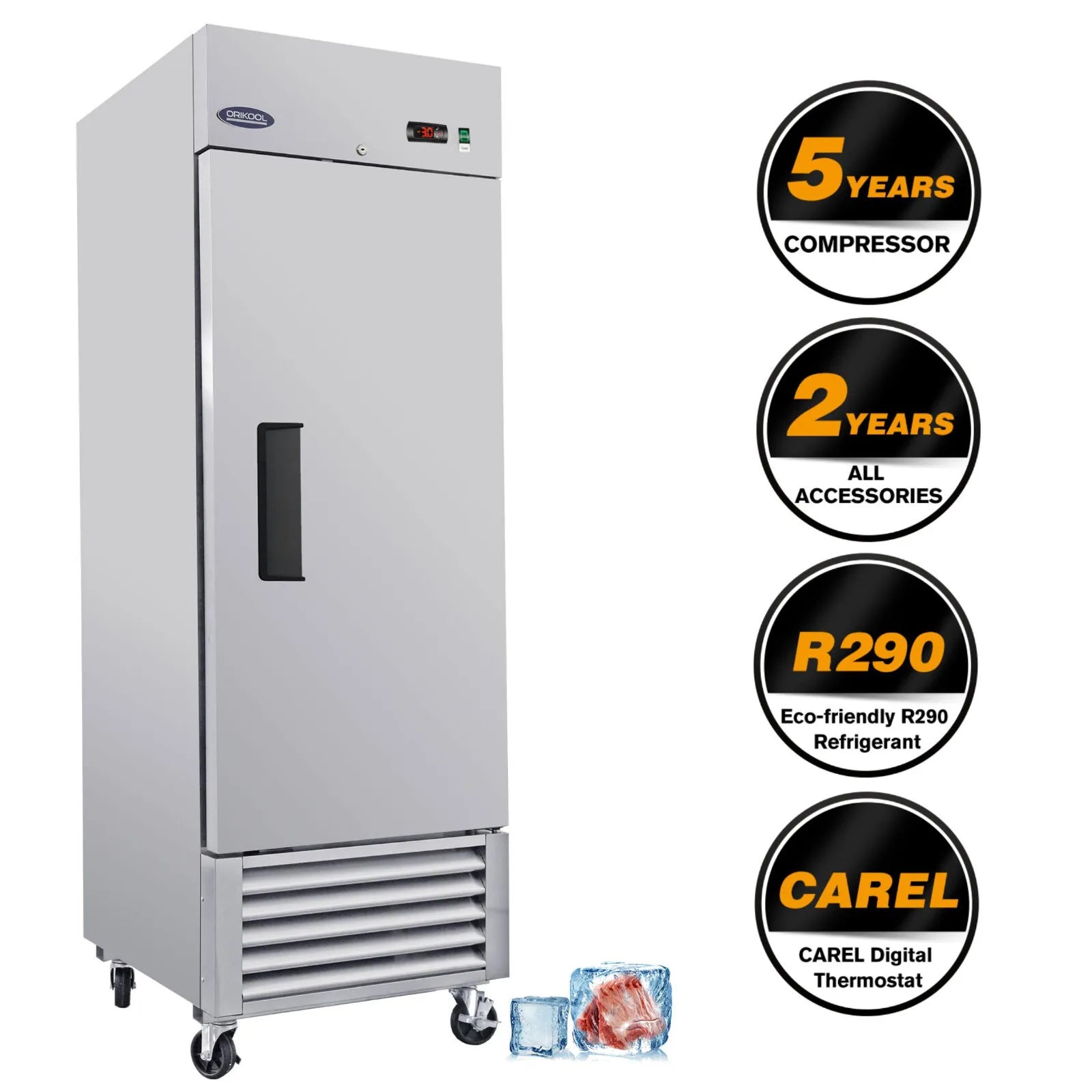 Commercial Freezer Single Solid Door Merchandiser 650L ETL Restaurant Freezer