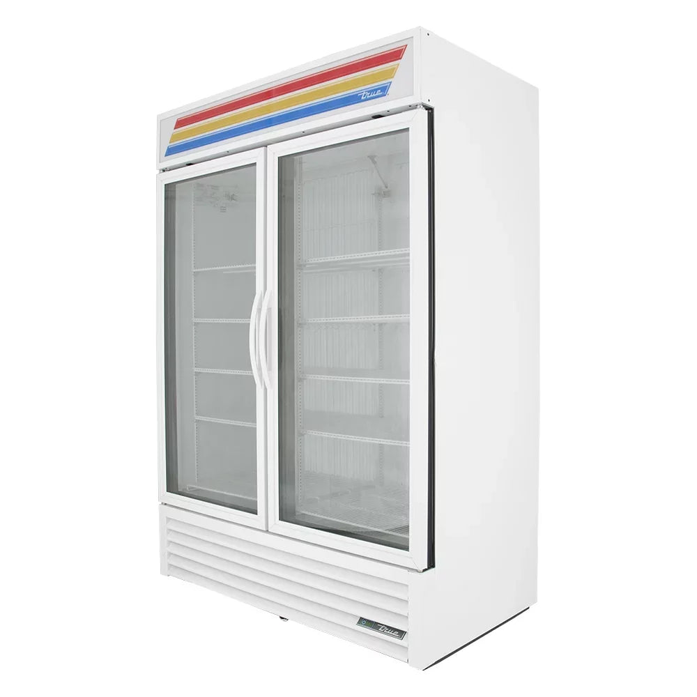 True GDM-49F-HC~TSL01 54 Two-Section Display Freezer w/ Swinging Doors - Bottom Mount Compressor, White, 115/208-230v