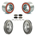 Transit Auto - Front Wheel Bearing With Coated Disc Brake Rotors And Ceramic Pads Kit For 2004 Toyota Camry 296mm Diameter Rotor Stepped Hat Design KBB-118339