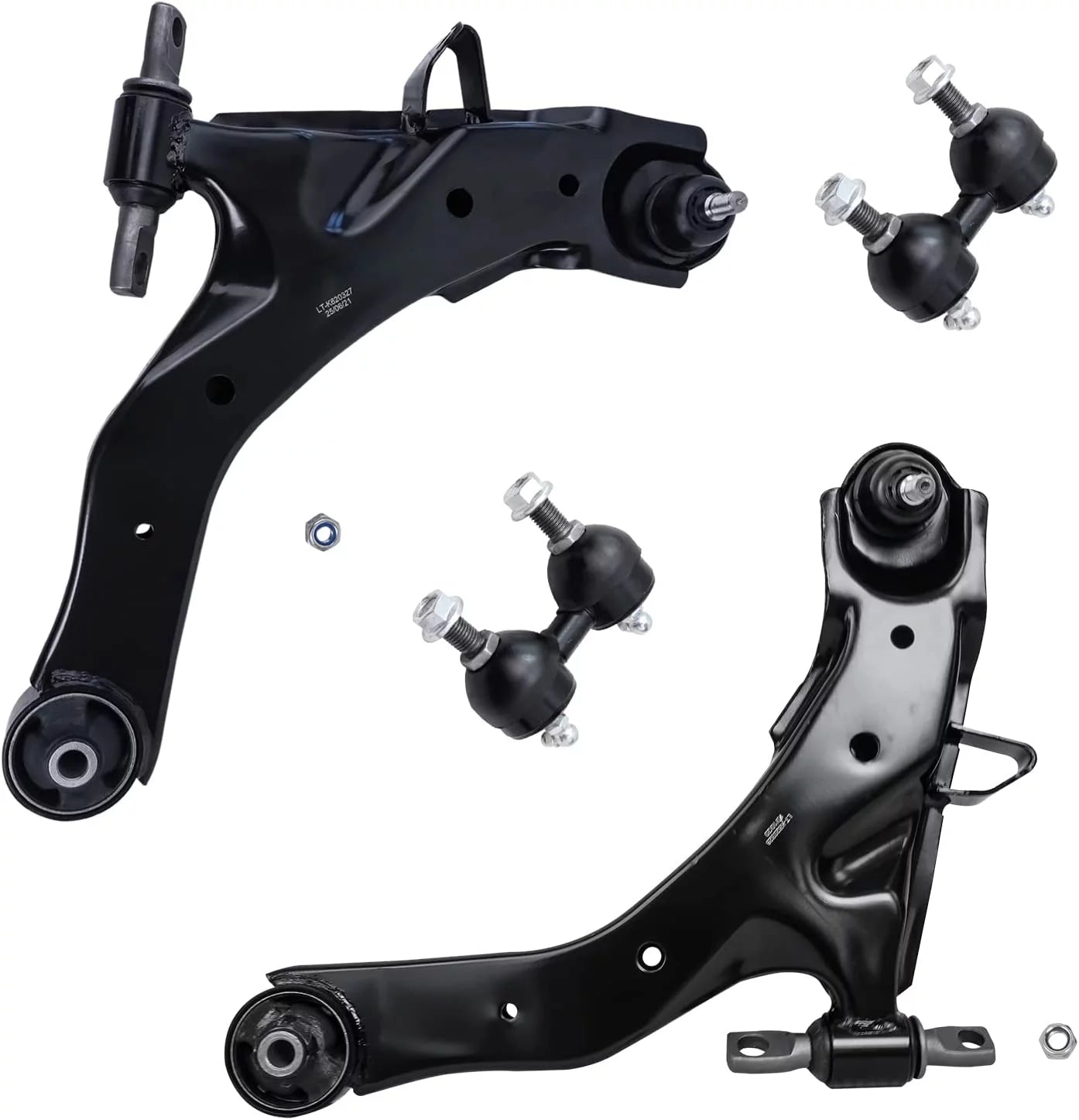 Detroit Axle - Front Control Arms Sway Bars for 01-06 Hyundai Elantra 2001 2002 2003 2004 2005 2006, 2 Lower Control Arms w/Ball Joints Assemblies 2 Sway Bar Links, Replacement for Elantra