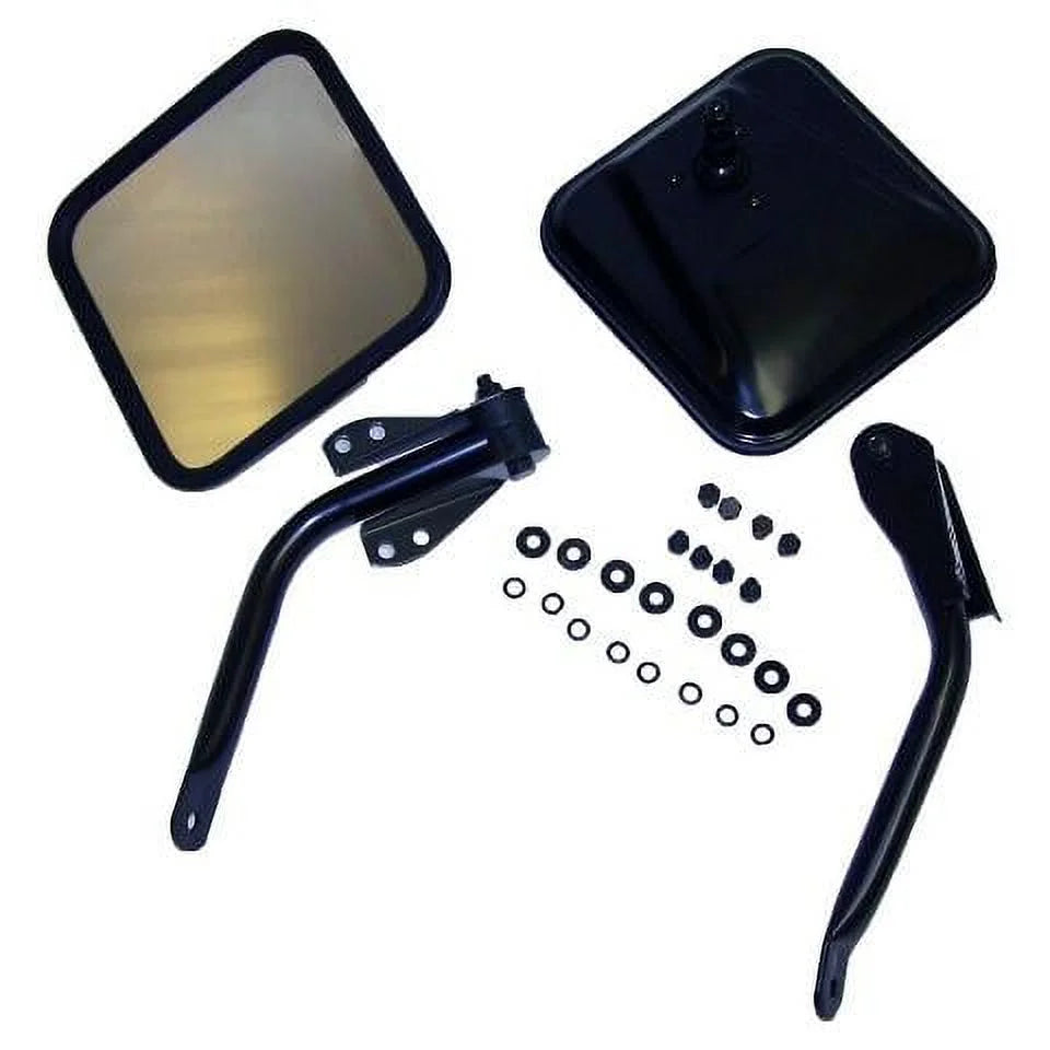 Crown Automotive 5462736K CAS5462736K COMPLETE MIRROR AND ARM KIT, BLACK Fits select: 1989-1995 JEEP WRANGLER / YJ, 1987-1988 JEEP WRANGLER