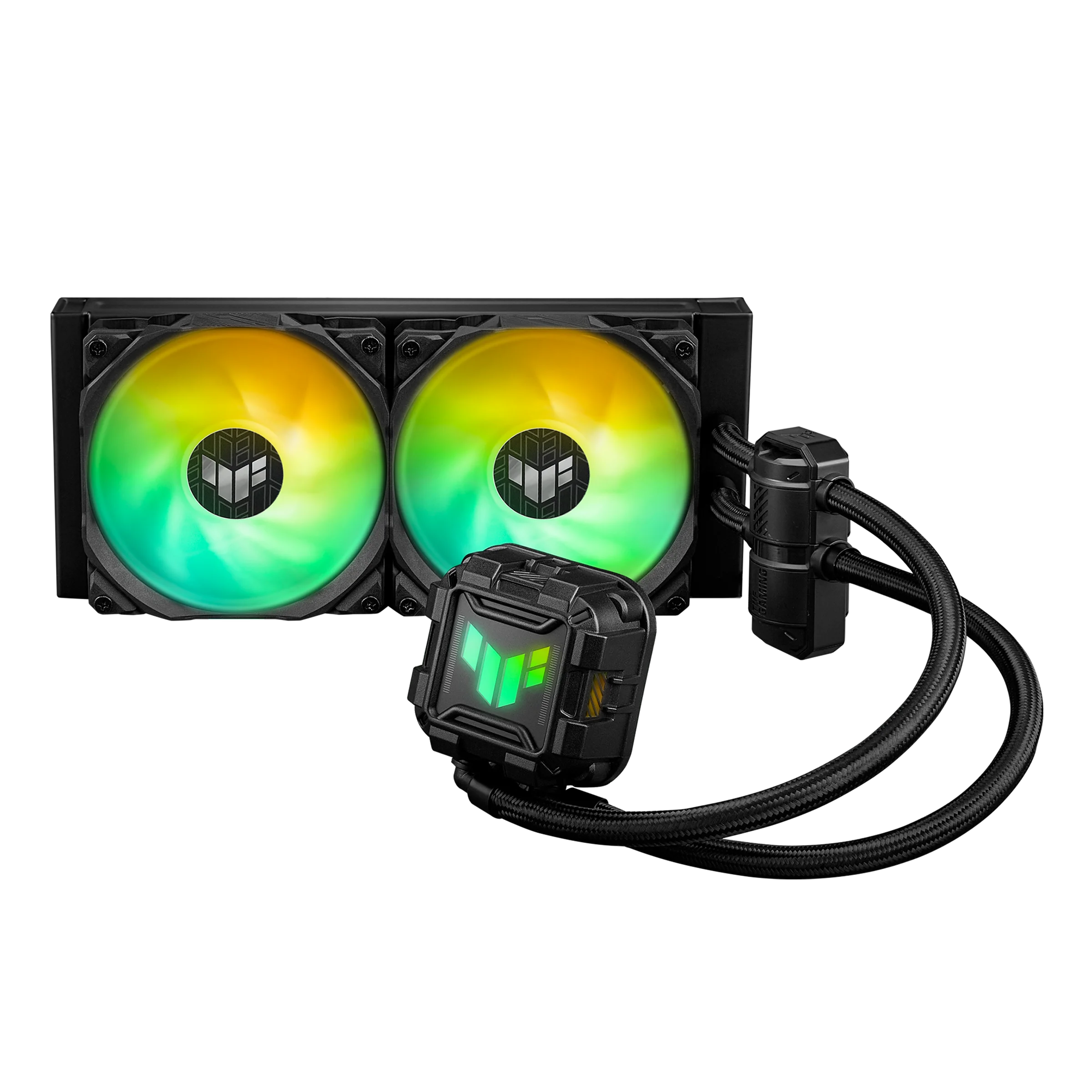 ASUS TUF Gaming LC II 240 ARGB All-in-One Liquid CPU Coolers with Aura Sync, 2x TUF Gaming 120mm ARGB Radiator Fans, Reinforced Tubing, Compatible with Latest Intel & AMD CPUs