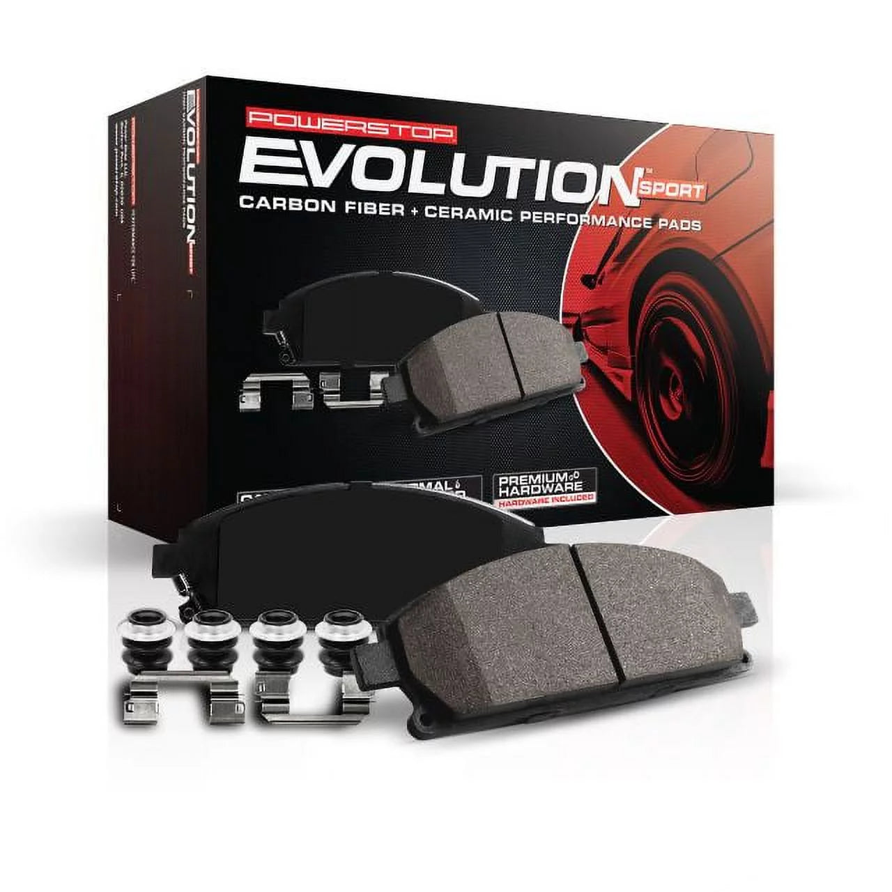 Power Stop Z23-1348 Z23 Evolution Sport Carbon Fiber-Ceramic Brake Pad with Hardware-Rear