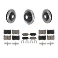 Transit Auto - Front Rear Coated Drilled Slotted Disc Brake Rotors And Ceramic Pads Kit For Hyundai Genesis 4.6L KDC-100413
