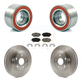 Transit Auto - Front Wheel Bearing With Disc Brake Rotors And Ceramic Pads Kit For 2004 Toyota Camry 296mm Diameter Rotor Stepped Hat Design KBB-118816