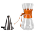 Bestcool Pour Coffee Maker 550ml Pour Over Coffee Dripper Bamboo Classic Heat Resistant Glass Coffee Maker for Home Office Coffee Shop