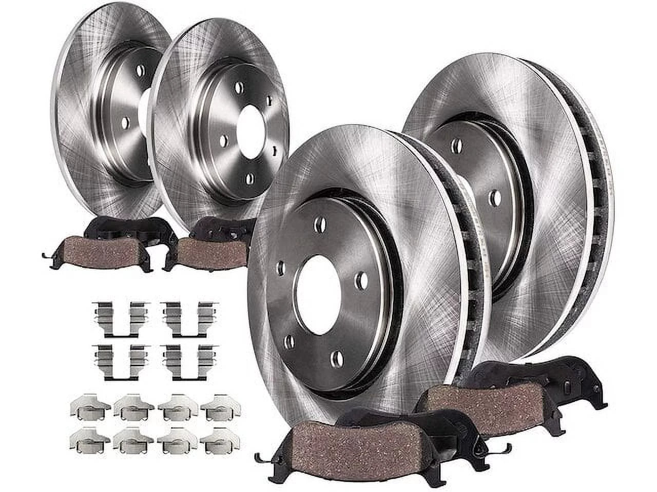 Front and Rear Brake Pad and Rotor Kit - Compatible with 2007 - 2017 Jeep Wrangler 2008 2009 2010 2011 2012 2013 2014 2015 2016