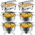 Famistar Chaffing Server Set Buffet of 6 Pack, Stainless Steel Food Warmer