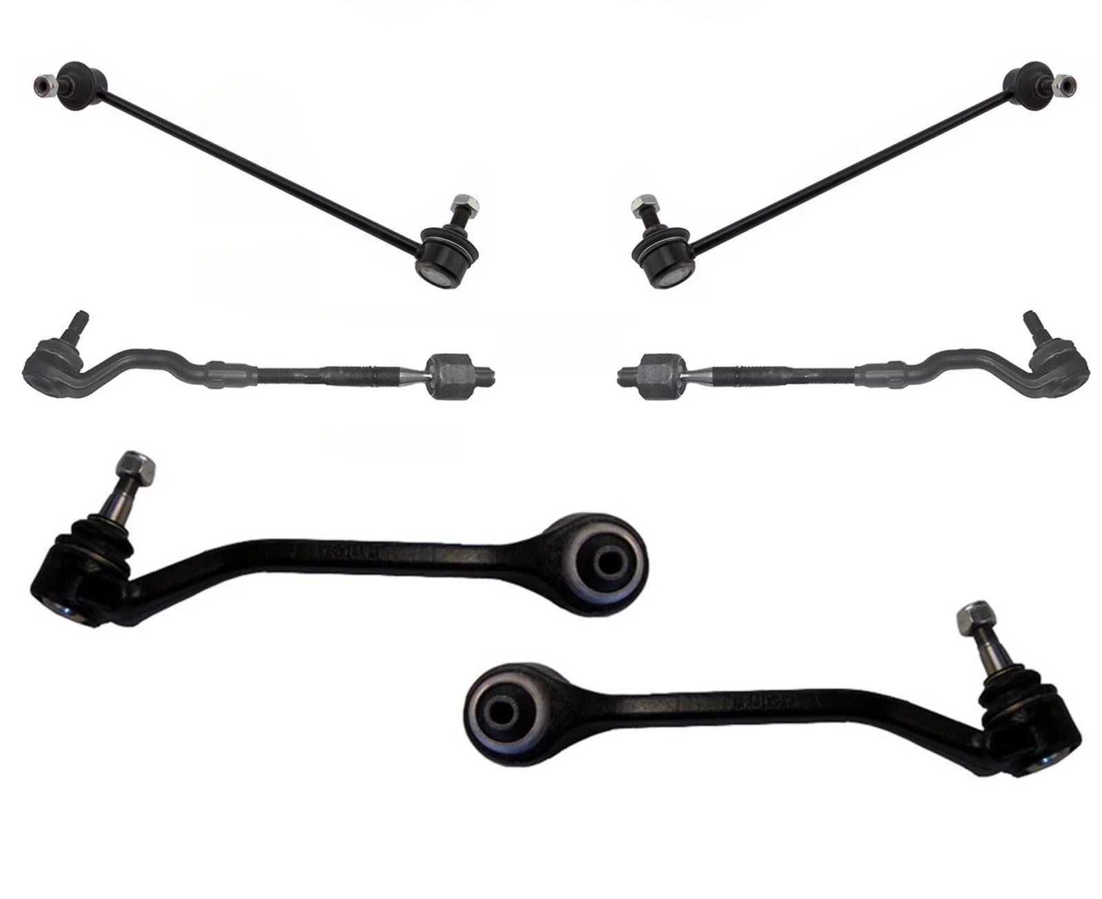 Front Control Arms Tie Rods Sway Bar Links 6pc Fits 2004-2010 BMW X3