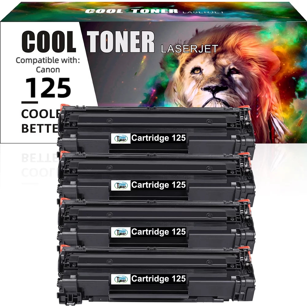 Cool Toner Compatible Toner Cartridge Replacement for Canon 125 Work with ImageClass LBP6000 LBP6030w MF3010 Printer Ink (4-pack, Black)