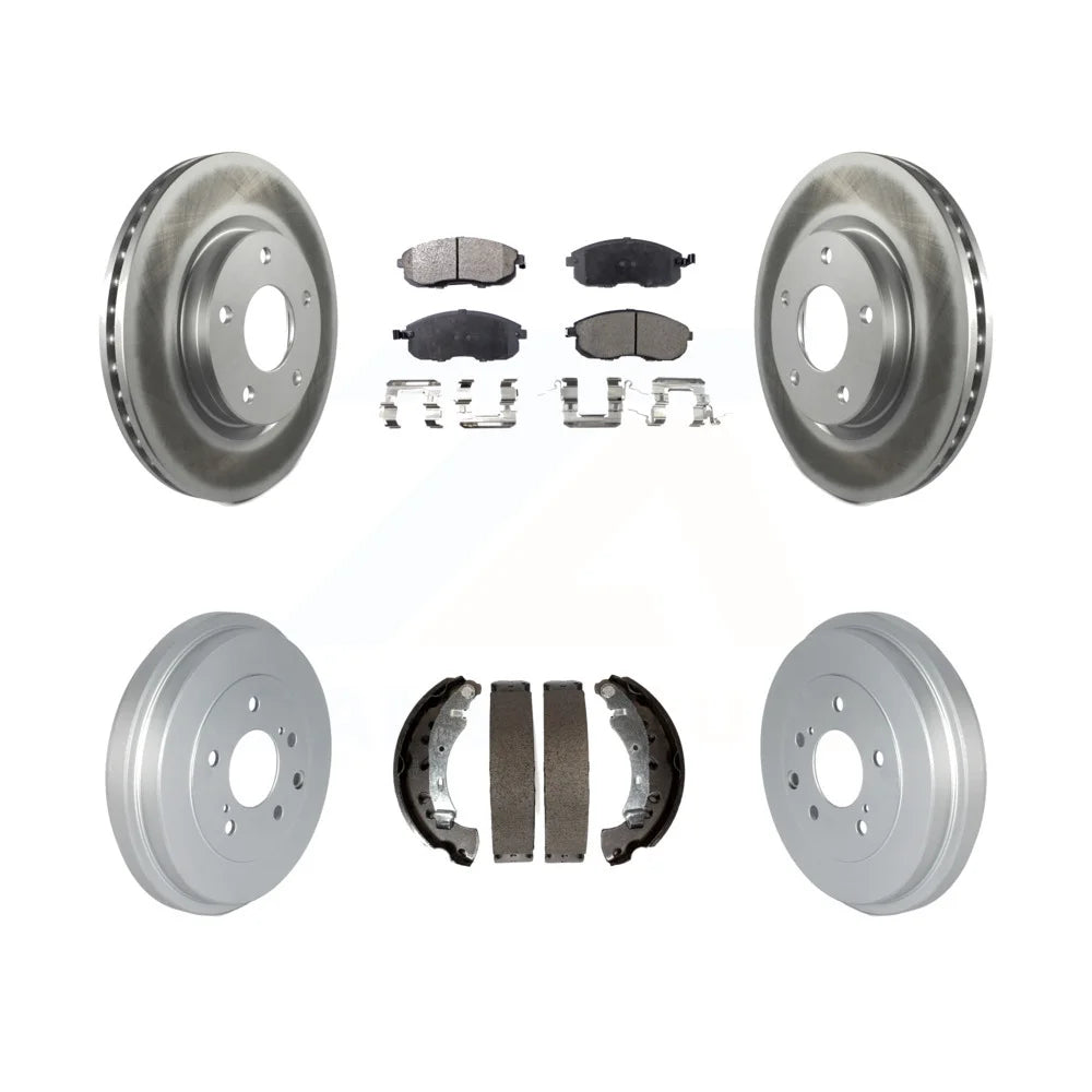 Transit Auto - Front Rear Coated Disc Brake Rotors Ceramic Pads And Drum Kit For Nissan Sentra KGT-102498
