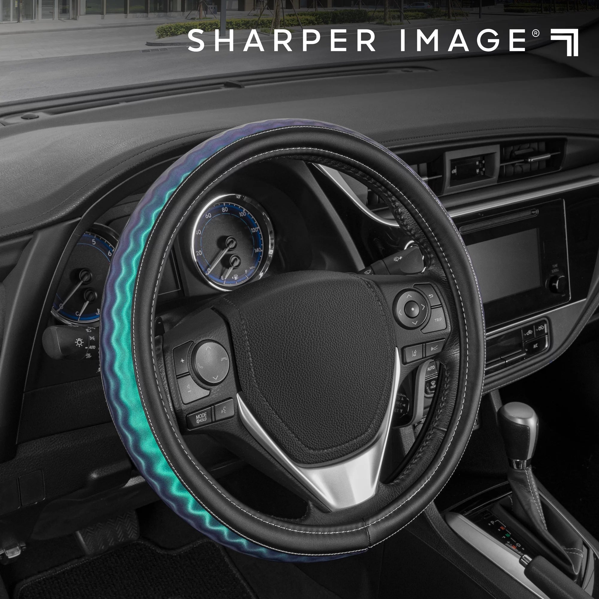 BDK  Iridescent Wave Car Steering Wheel Cover  with Holographic Prism Design, Fits Between 14.5-15¡±