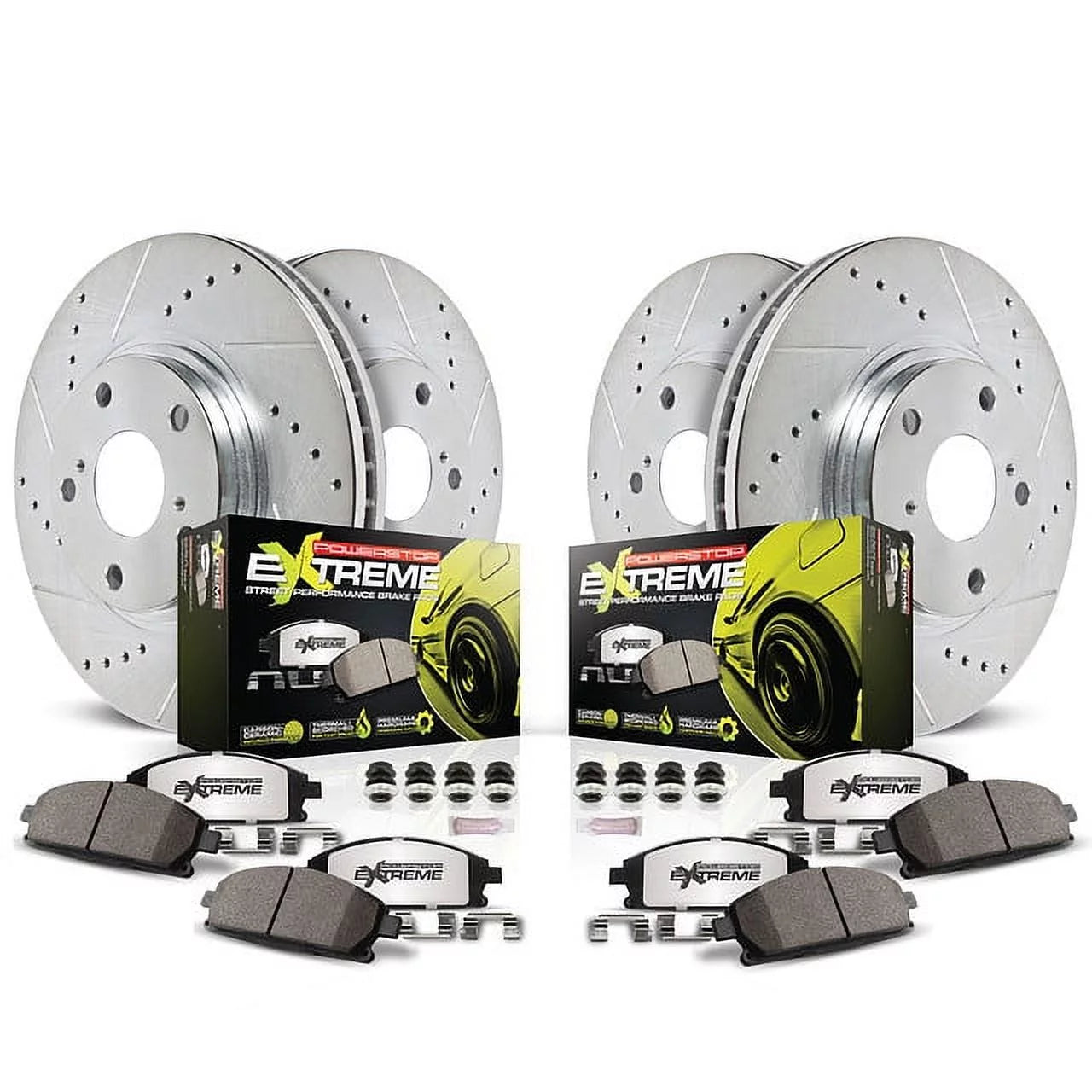 Power Stop Front and Rear Z26 Street Warrior Brake Kit K1528-26 Fits 1996 Chevrolet Corvette
