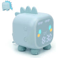 Digital Alarm Clock, Alarm Clock for Kids Bedroom with LED&USB Charging Port, Dinosaur Shape, Battery Operated w/Wake Up Light & Night Light for Child Boys and Girls(Blue)