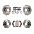 Transit Auto - Front Rear Disc Brake Rotors Semi-Metallic Pads And Drum Kit For 2002-2006 Nissan Sentra 1.8L K8F-103213