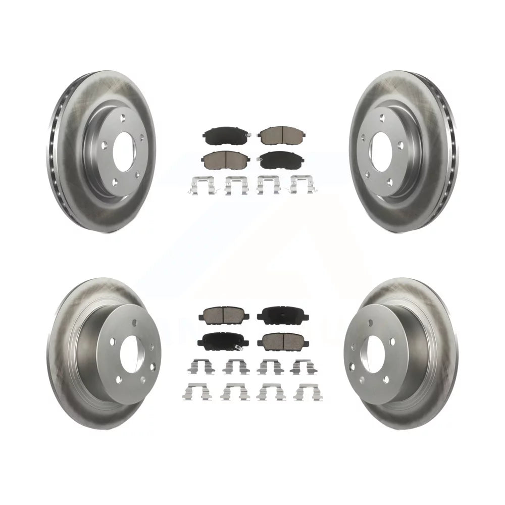 Transit Auto - Front Rear Coated Disc Brake Rotors And Ceramic Pads Kit For Nissan Sentra KGC-101160