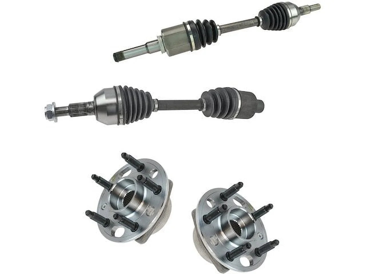 CV Axle and Wheel Bearing Hub Assembly Kit - 4 Piece - Compatible with 2010 - 2017 Chevy Equinox 2.4L 4-Cylinder 2011 2012 2013 2014 2015 2016