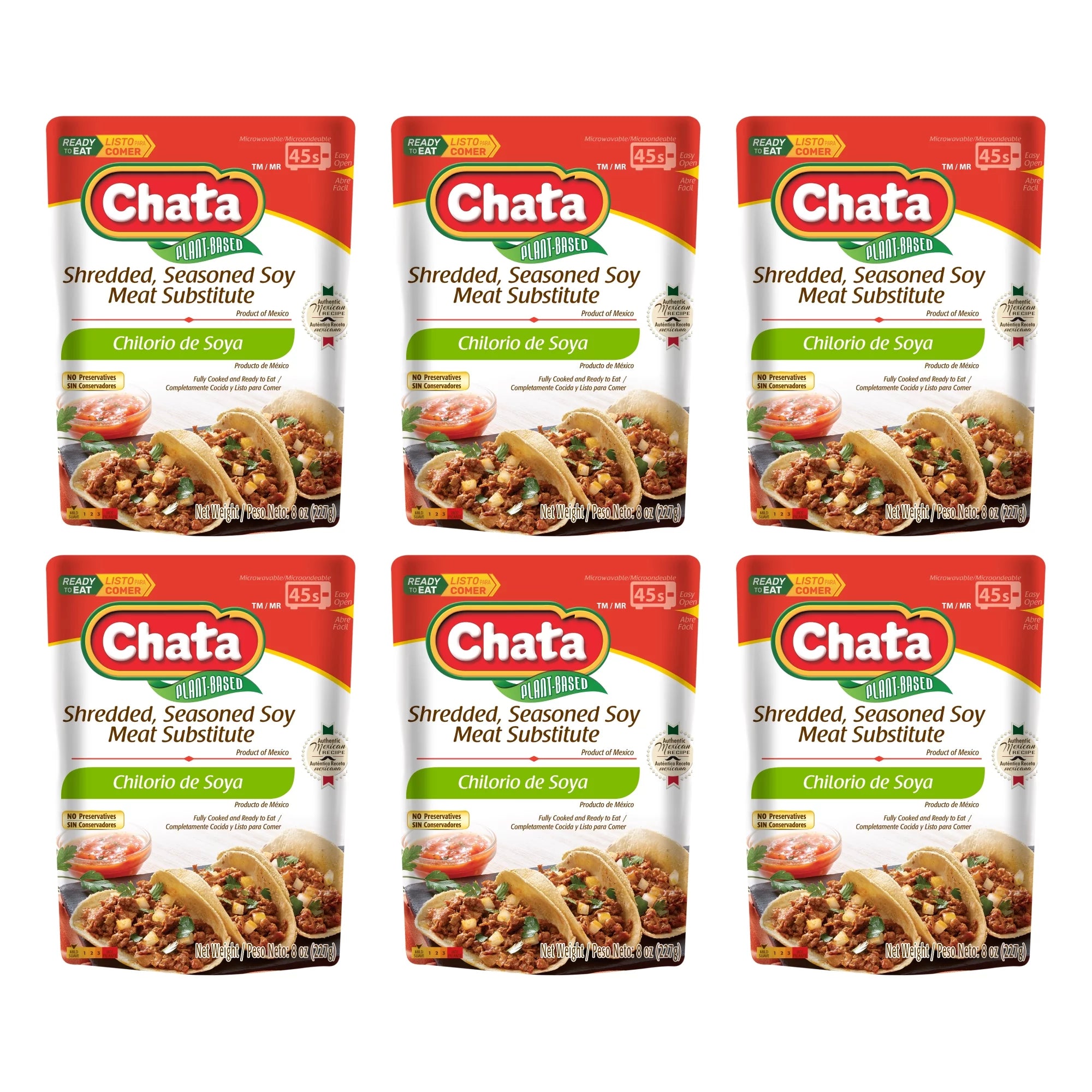 Chata Soy Chilorio Pouch, 8 oz, Pack of 6, Chopped