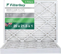 Filterbuy 20x21.5x1 MERV 8 Pleated HVAC AC Furnace Air Filters (4-Pack)