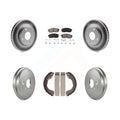 Transit Auto - Front Rear Coated Disc Brake Rotors Semi-Metallic Pads And Drum Kit For Nissan Sentra Versa Cube KGS-102163