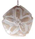Coastal Beach Sand Dollar Whitewashed Carved Wood Ceiling Fan Pull