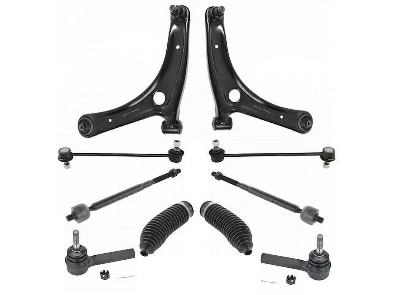 Front Control Arm Ball Joint Tie Rod and Sway Bar Link Kit 10 Piece - Compatible with 2007 - 2016 Jeep Patriot 2008 2009 2010 2011 2012 2013 2014 2015