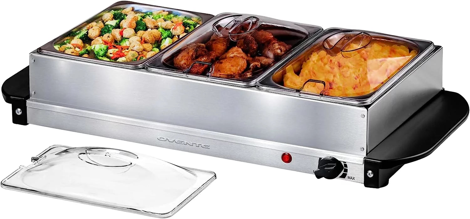 OVENTE Electric Buffet Server and Food Warmer Perfect for Different Occasions, Silver FW173S