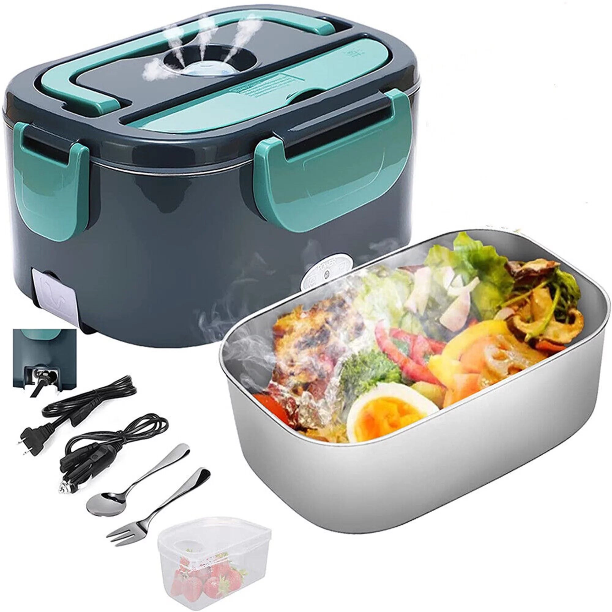 12V 1.5L Portable Electric Lunch Box Food Warmer Heater Container for Home Car Office