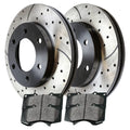 AutoShack Front Drilled Slotted Brake Rotors Black and Performance Ceramic Pads Kit Driver and Passenger SIde Replacement for 2003-2009 Toyota 4Runner 2003-2009 Lexus GX470 4.0L 4WD RWD PERF41328976