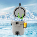 Aiqidi 2.5 Gallon Portable Beverage Cooler Rotomolded Ice Water Sport Jug Dispenser Sealing  Insulated Ice Bucket with Cup Holder