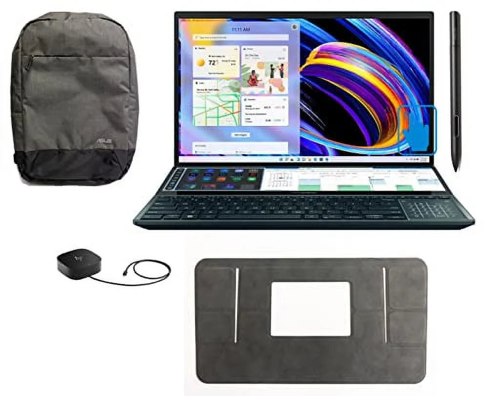 ASUS ZenBook Pro Duo 15 UX582ZM Gaming & Business Laptop (Intel i7-12700H 14-Core, 16GB LPDDR5 4800MHz RAM, 2TB PCIe SSD, GeForce RTX 3060, 15.6 60Hz Touch Win 11 Home) with G5 Dock