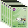 Real Images Sketch Pad, Standard Weight, 9 x 12, 100 Sheets, Pack of 6