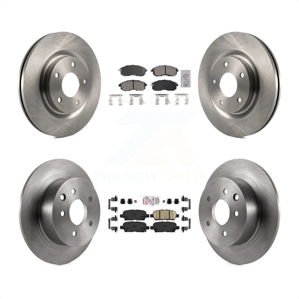Transit Auto - Front Rear Ceramic Pads And Disc Brake Rotors Kit For 2017-2019 Nissan Sentra Turbocharged K8A-106779
