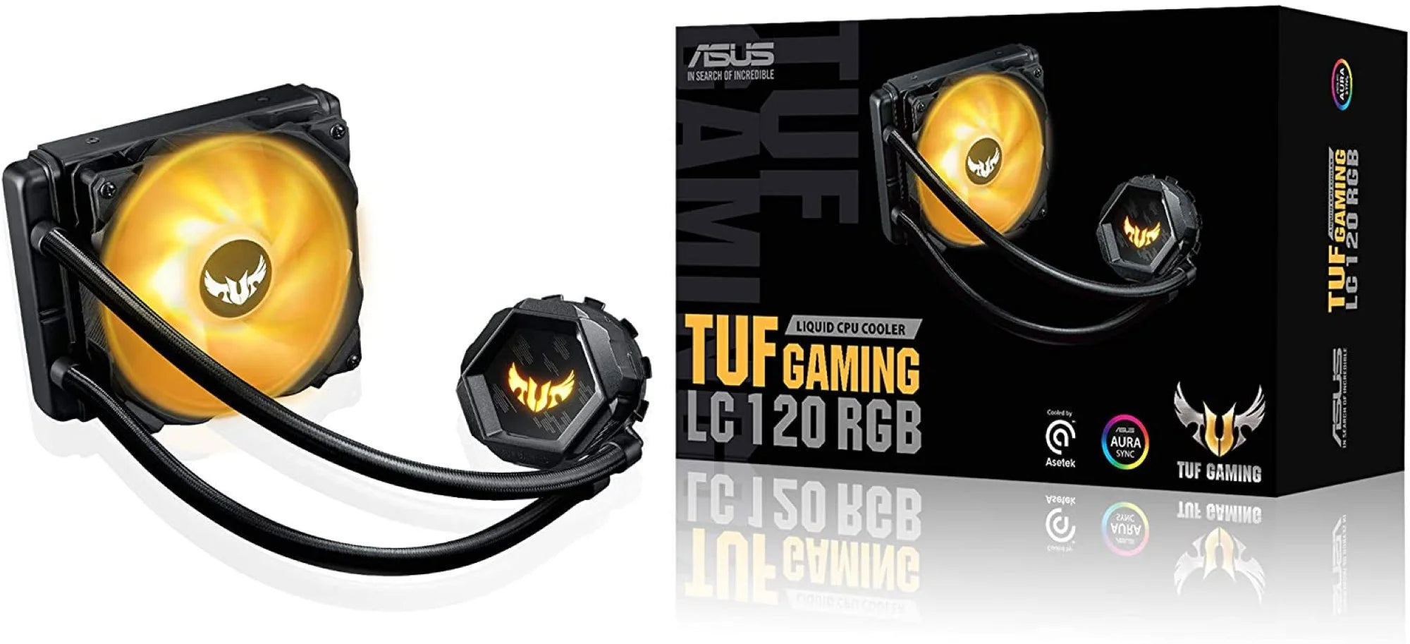 ASUS TUF Gaming LC 120 RGB All-in-one liquid CPU Cooler, Aura Sync, TUF 120mm RGB Radiator Fans with Fan Blade Groove Design LGA 1700 Compatible