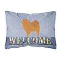 Carolines Treasures BB5555PW1216 Chow Chow Welcome Canvas Fabric Decorative Pillow, 12H x16W, multicolor