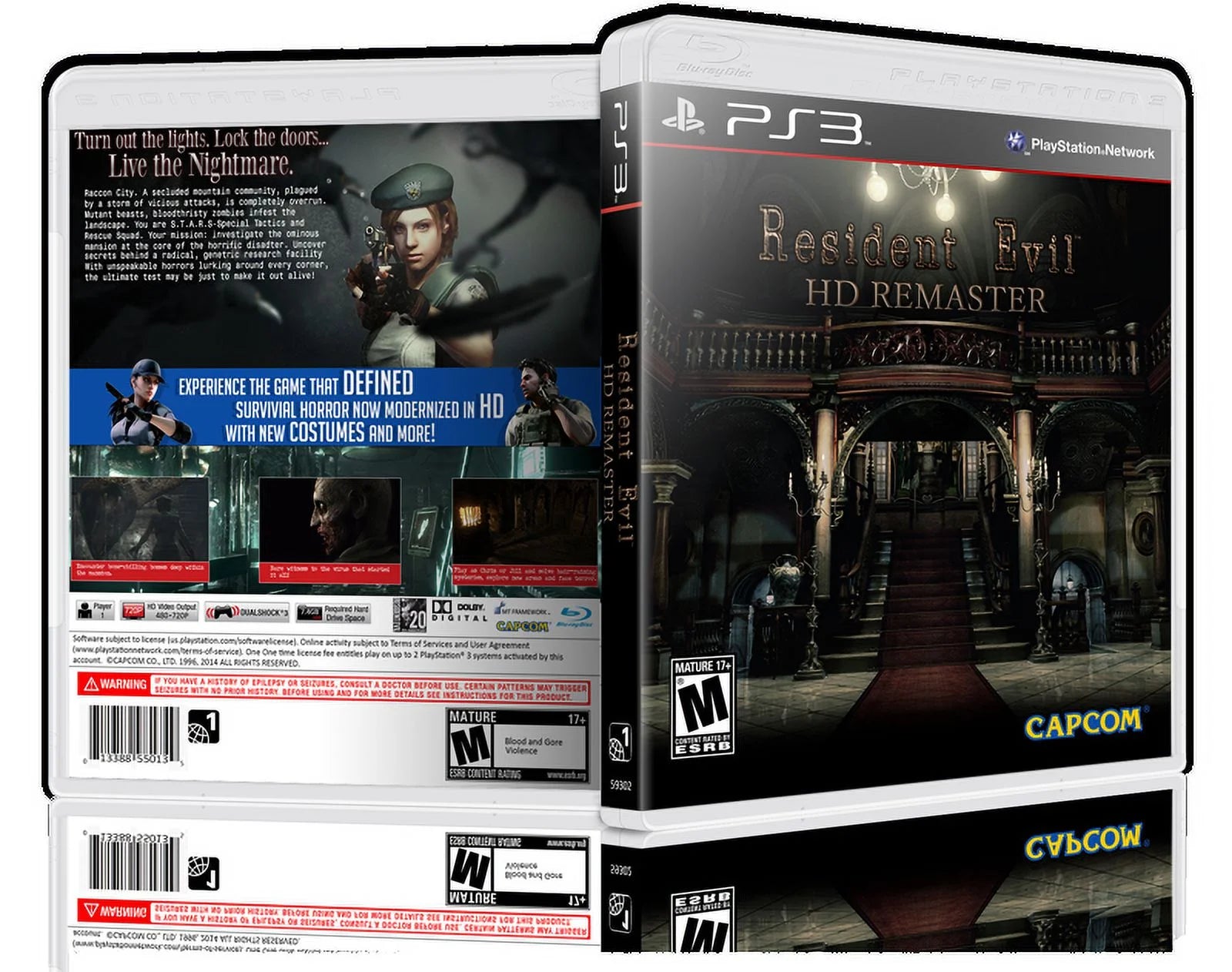 Resident Evil 1: HD Remaster Custom  PS3 Cover and Case. NO GAME!!!
