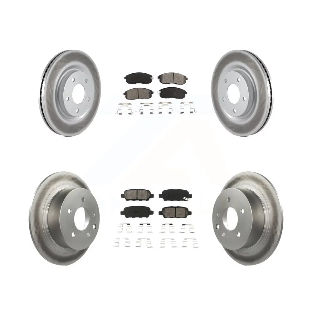 Transit Auto - Front Rear Coated Disc Brake Rotors And Semi-Metallic Pads Kit For Nissan Sentra Juke KGS-101067