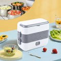 2-Layers Electric Lunch Box Food Warmer Mini Rice Cooker Detachable Food Heater