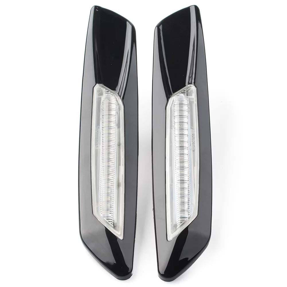 ZSWAL Dynamic Flowing LED Fender Side Marker Turn Signal Light, Left & Right Side Marker Light for BMW 1 Series E81 E82 E88 E87, 3 Series E91 E92 E93, 5 Series E60 E61 F10 E39 (Black Housing)