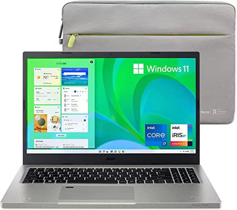 acer Aspire Vero Notebook (2022) | 15.6 FHD IPS Green PC | 11th Intel i7-1195G7 Iris Xe Graphics | 16GB DDR4 512GB NVMe SSD | Backlit Fingerprint | HDMI RJ-45 Wi-Fi 6 | Win 11 | TLG 32GB USB