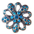 98HS Set Of 4 Western Screw Back Concho Copper Finish Floral Bling Crystal