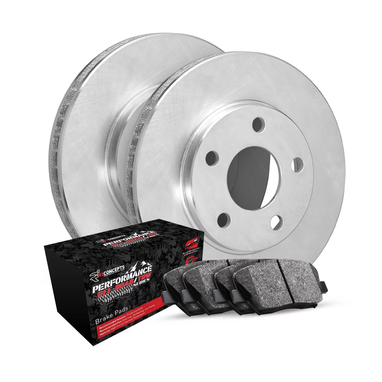 R1 Concepts Front Brakes and Rotors Kit |Front Brake Pads| Brake Rotors and Pads| Performance Off-Road Brake Pads and Rotors WFVN1-54212