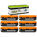 greencycle Compatible Toner Cartridge Replacement for HP 128A CE320A to use in LaserJet Pro CM1415fn CM1415fnw CP1525nw Color MFP Series Printer - 6 Pack CE320A, Black
