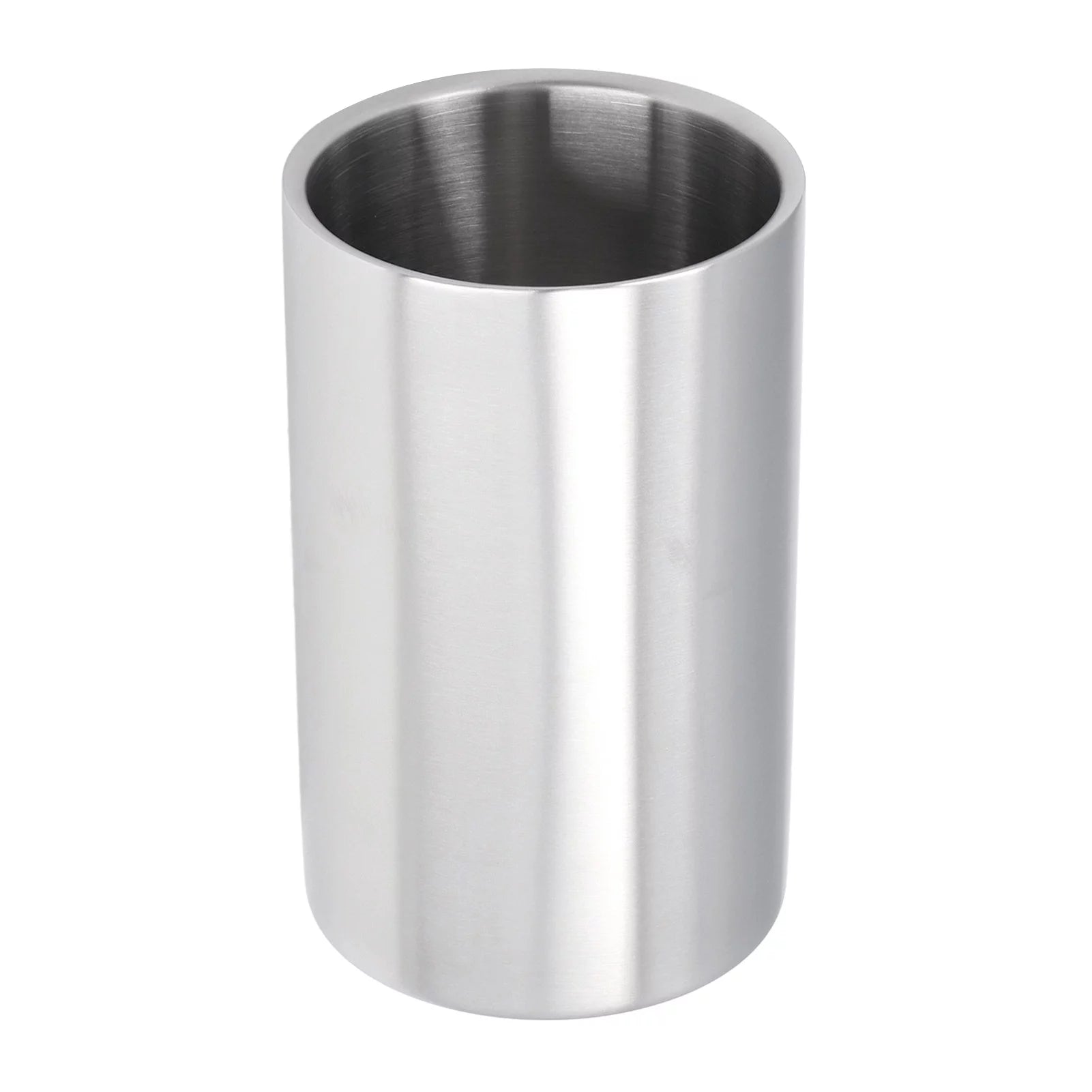 Wine Bucket, Dekaim Slim Straight Shape Silver Double Stainless Steel Contemporary Style Wine Bottle Cooler Chiller for Bar