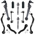 Detroit Axle - Front Lower Control Arms Sway Bars Inner Outer Tie Rods w/Boots Replacement for 2006 2007 Ford Fusion - [07 Lincoln MKZ] - 06 Zephyr - [06-07 Mercury Milan]