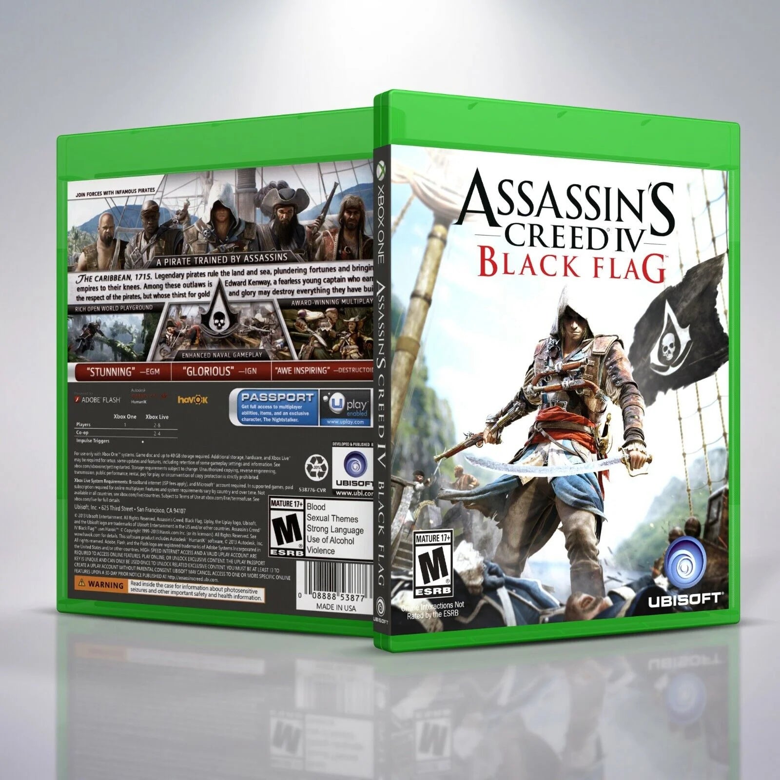 Assassin's Creed IV: Black Flag - Replacement Xbox One Cover and Case. NO GAME!!