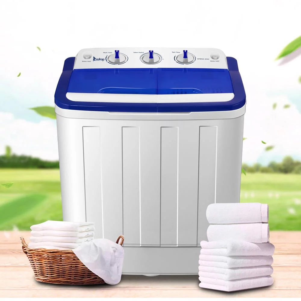 SalonMore Portable Washing Machine Twin Tub 16.6lbs Washer  & Dryer, White