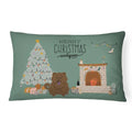 12 x 3 x 16 in. Chocolate Chow Chow Christmas Everyone Canvas Fabric Decorative Pillow